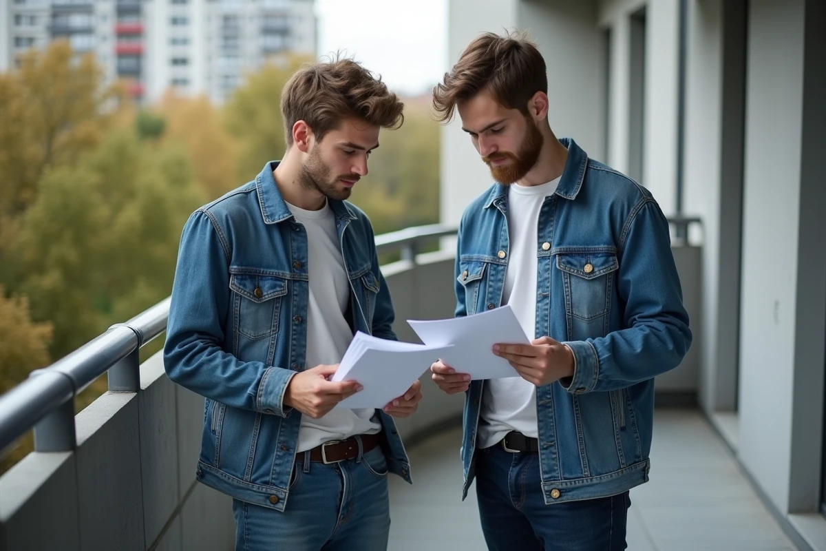 Deux étudiants sur un balcon à Berlin en discutant