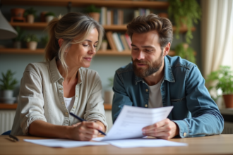 Femme locataire et homme discutent du contrat de location