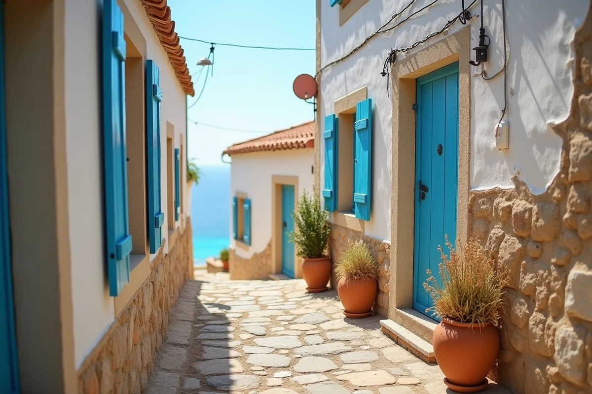 Petite maison de village à vendre dans un hameau perché de Corse du Sud avec vue sur mer