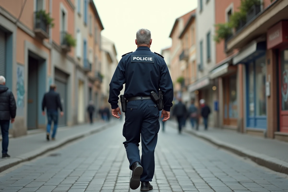 Agent de sécurité en patrouille dans les rues du quartier Lespinet à Toulouse